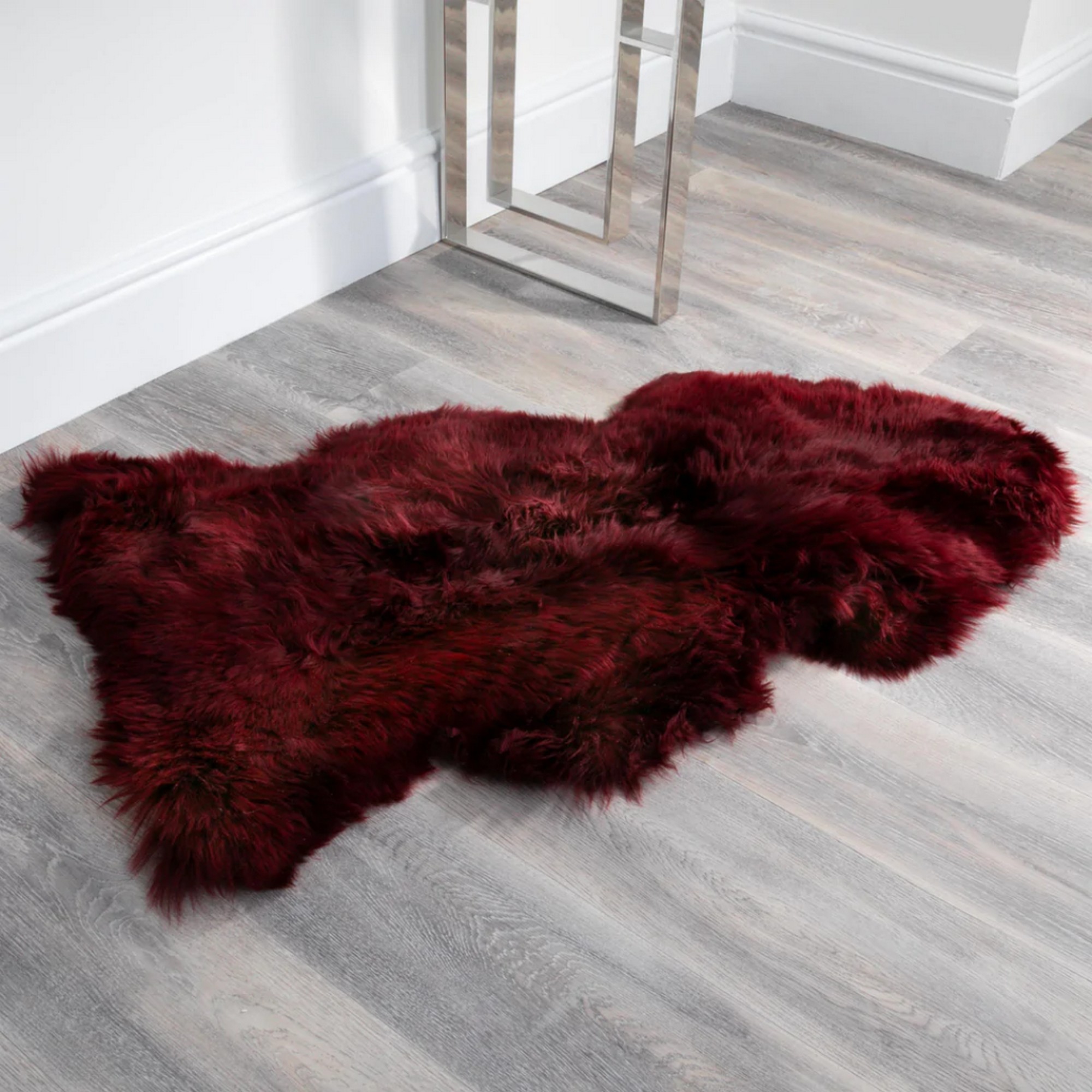 Sefton Xxl New Zealand Sheepskin Rug In Red